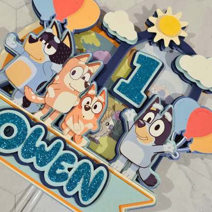 Bluey Cake topper for boys , Bluey theme party, Boy's Bluey party theme