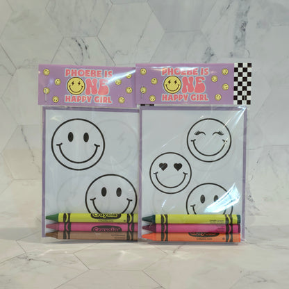 One happy Girl coloring books, One happy Girl coloring pages, One happy girl party favors
