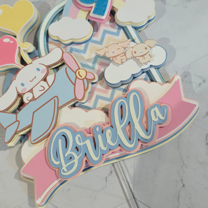 Cinnamoroll Cake topper, Cinnamoroll topper,Cinnamoroll party theme, Sanrio birthday