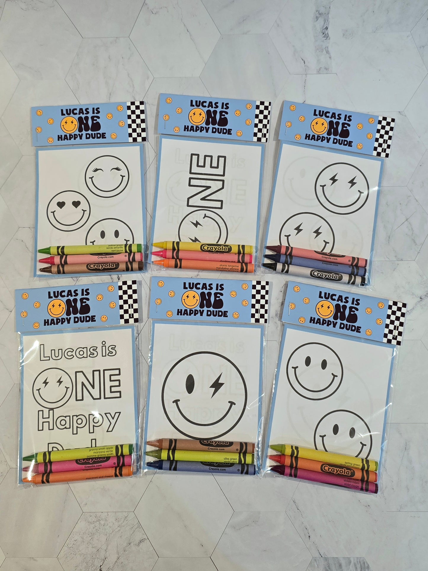 Blue One happy dude coloring books, One happy dude coloring pages, One happy dude party favors