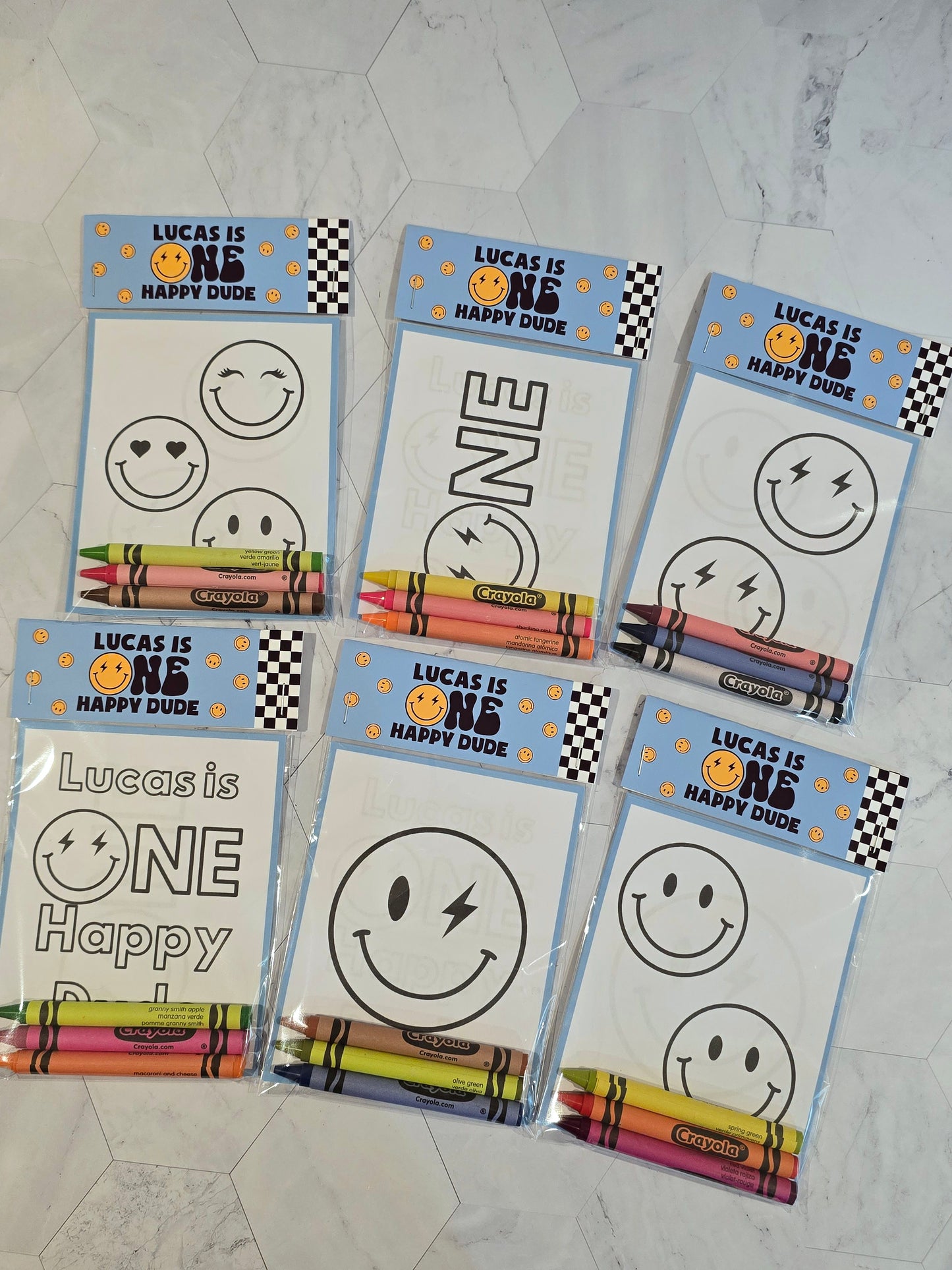 Blue One happy dude coloring books, One happy dude coloring pages, One happy dude party favors