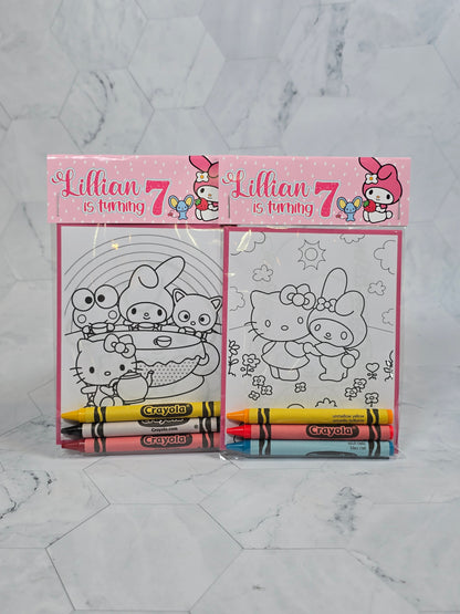 My Melody coloring books, My Melody coloring pages, My Melody party favors