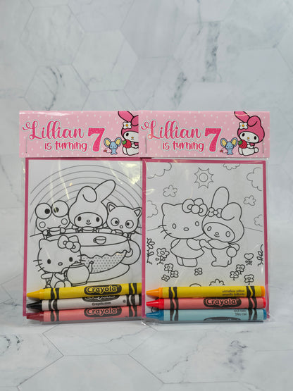 My Melody coloring books, My Melody coloring pages, My Melody party favors