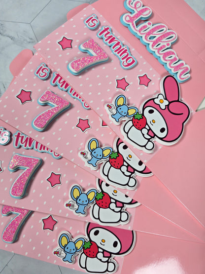 My Melody Gable boxes, My Melody party favors , My Melody birthday