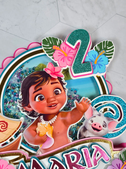 Baby Vaiana Cake topper, Baby  Vaiana theme party,Princess party theme