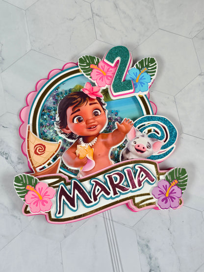Baby Vaiana Cake topper, Baby  Vaiana theme party,Princess party theme