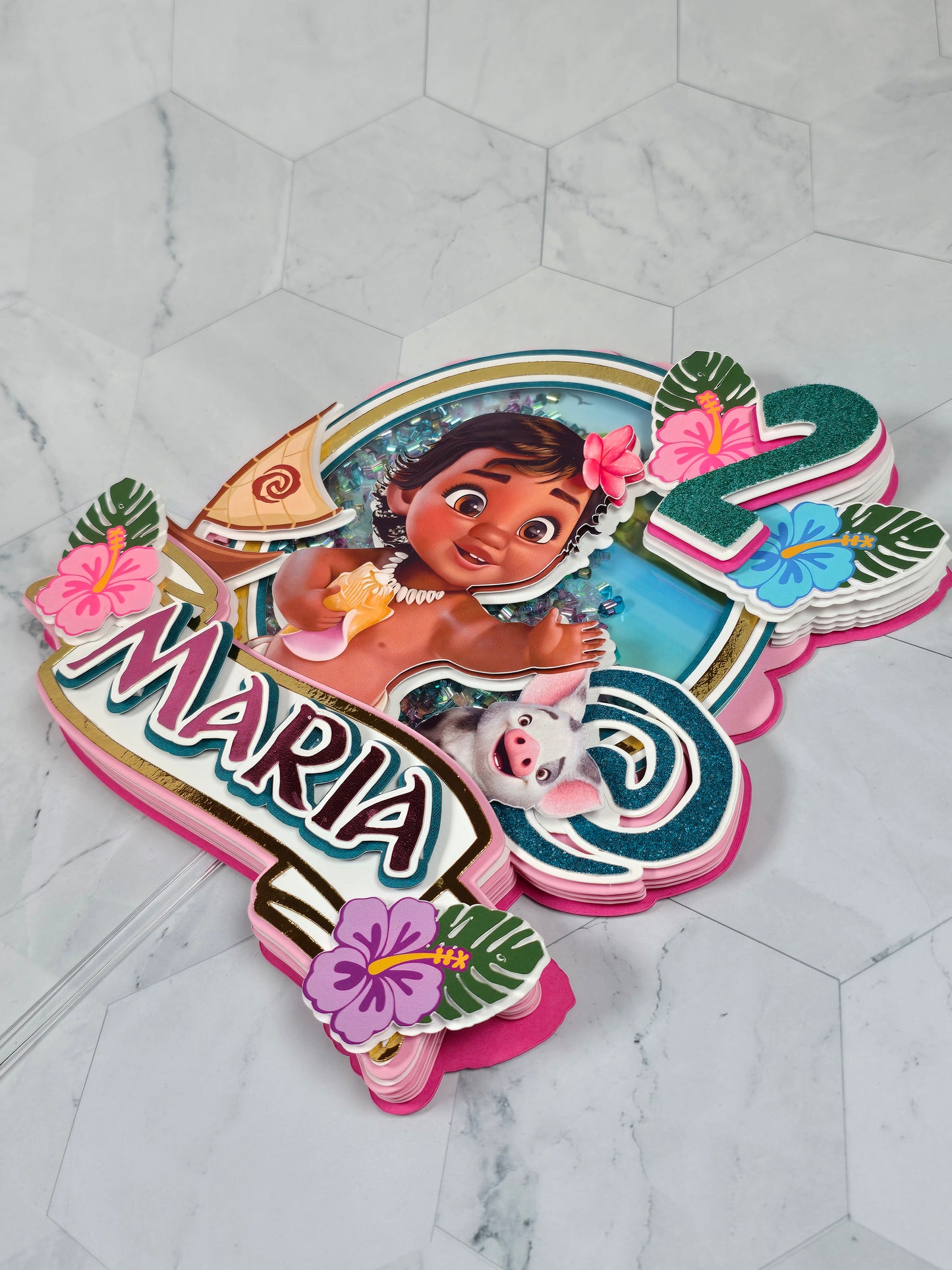 Baby Vaiana Cake topper, Baby  Vaiana theme party,Princess party theme