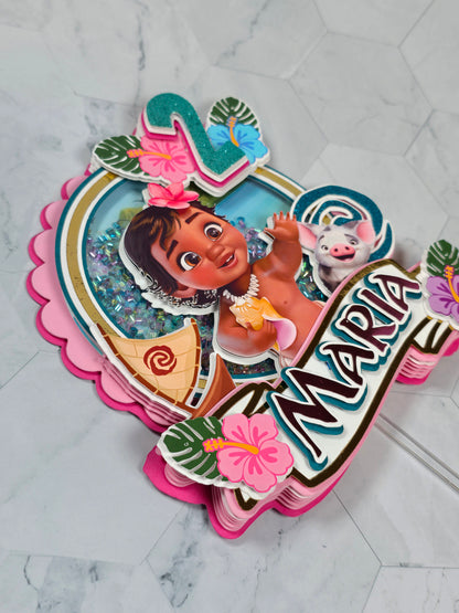 Baby Vaiana Cake topper, Baby  Vaiana theme party,Princess party theme