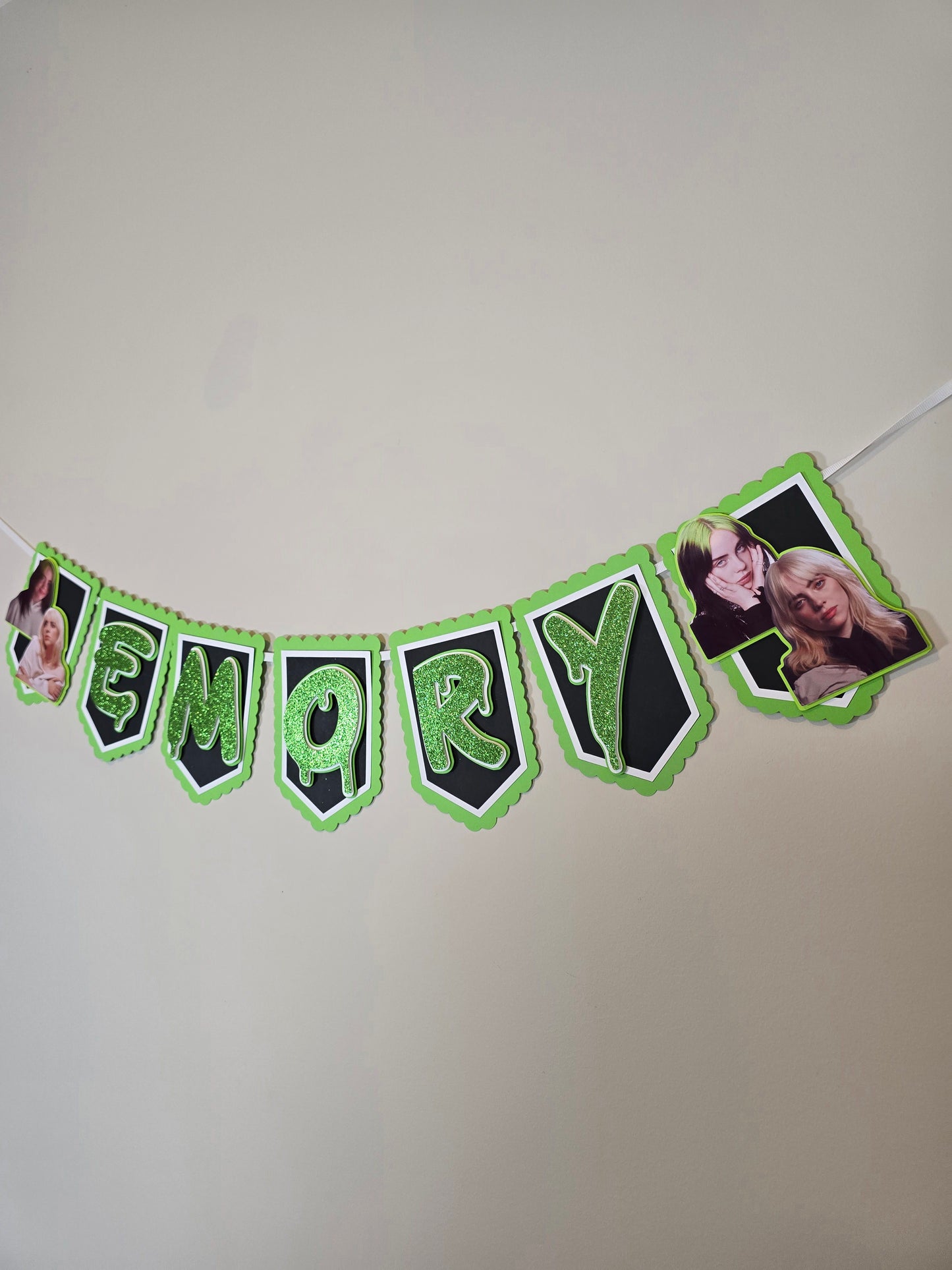 Billie Eilish banner, Billie Eilish theme banner, Billie Eilish party decoration, Billie Eilish banner