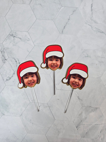 Oh What Fun It is To Be One Cupcake Topper, Christmas cupcake decor, Custom Santa Claus birthday