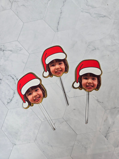 Oh What Fun It is To Be One Cupcake Topper, Christmas cupcake decor, Custom Santa Claus birthday