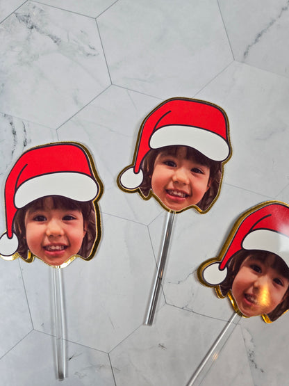 Oh What Fun It is To Be One Cupcake Topper, Christmas cupcake decor, Custom Santa Claus birthday
