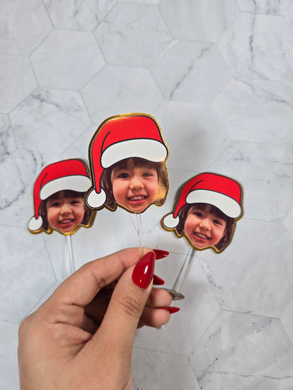 Oh What Fun It is To Be One Cupcake Topper, Christmas cupcake decor, Custom Santa Claus birthday