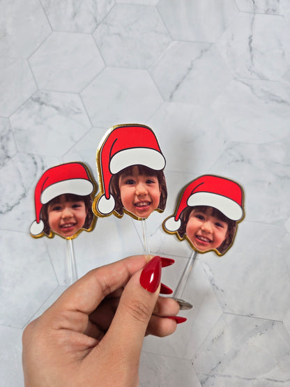 Oh What Fun It is To Be One Cupcake Topper, Christmas cupcake decor, Custom Santa Claus birthday
