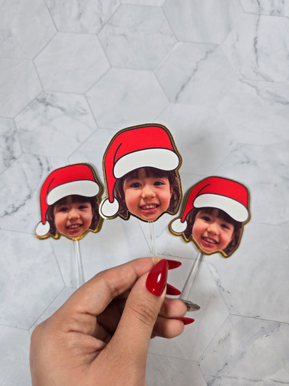 Oh What Fun It is To Be One Cupcake Topper, Christmas cupcake decor, Custom Santa Claus birthday