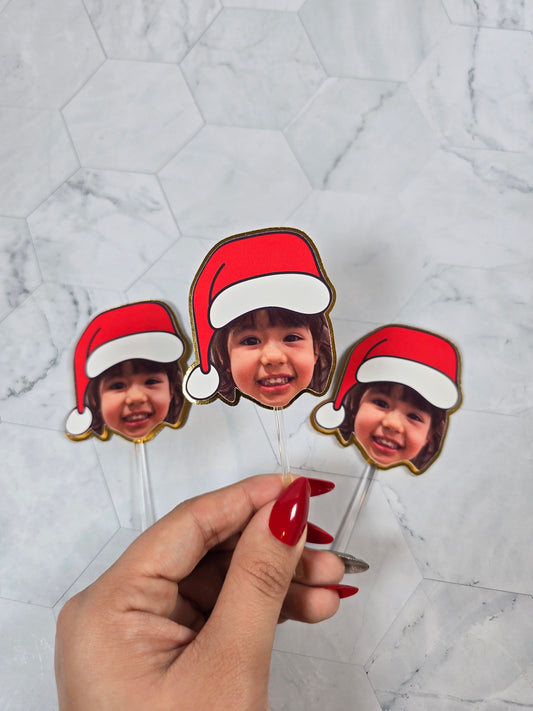 Oh What Fun It is To Be One Cupcake Topper, Christmas cupcake decor, Custom Santa Claus birthday