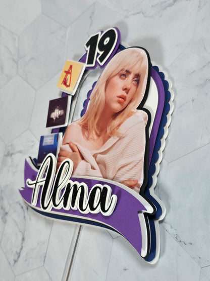 Billie Eilish Cake topper, Billie Eilish theme party, Billie Eilish party theme