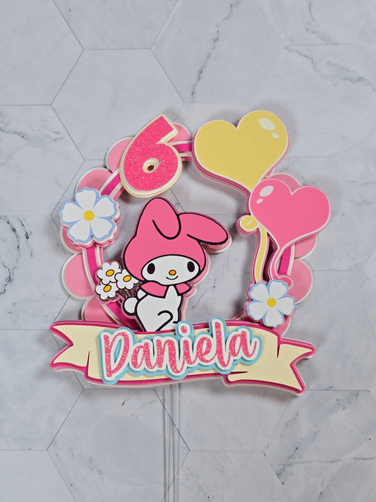 My Melody Cake topper, My Melody topper, My Melody party theme, Sanrio birthday