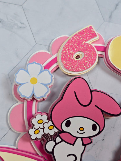My Melody Cake topper, My Melody topper, My Melody party theme, Sanrio birthday