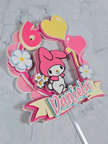 My Melody Cake topper, My Melody topper, My Melody party theme, Sanrio birthday