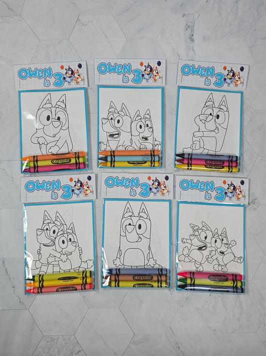 Bluey Coloring books, Bluey party favors, Bluey birthday