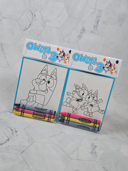 Bluey Coloring books, Bluey party favors, Bluey birthday