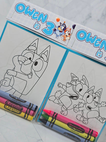 Bluey Coloring books, Bluey party favors, Bluey birthday