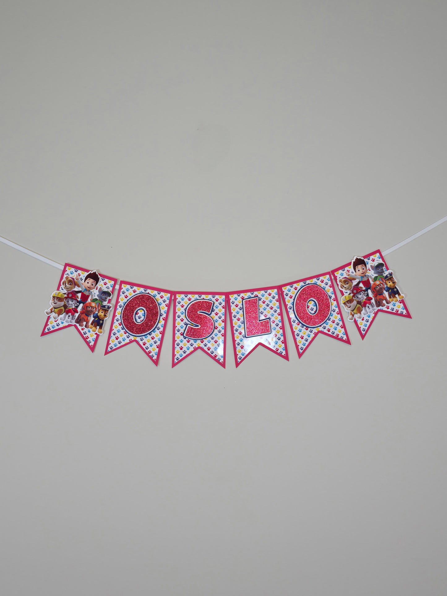 Red Paw Patrol banner, Paw Patrol theme banner, Paw Patrol party decoration