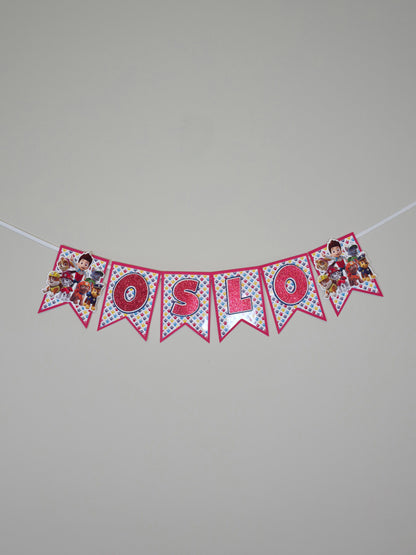 Red Paw Patrol banner, Paw Patrol theme banner, Paw Patrol party decoration