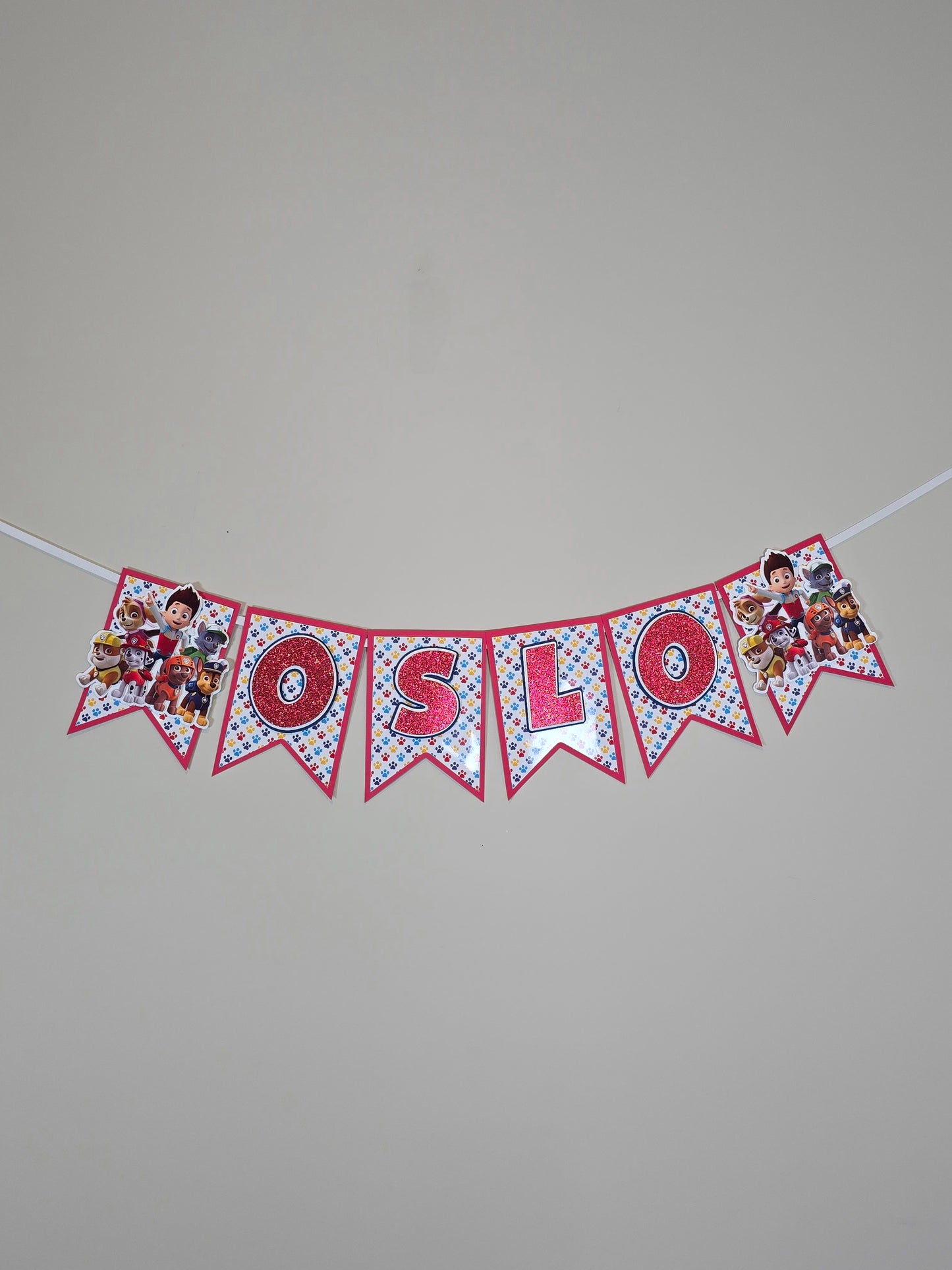 Red Paw Patrol banner, Paw Patrol theme banner, Paw Patrol party decoration