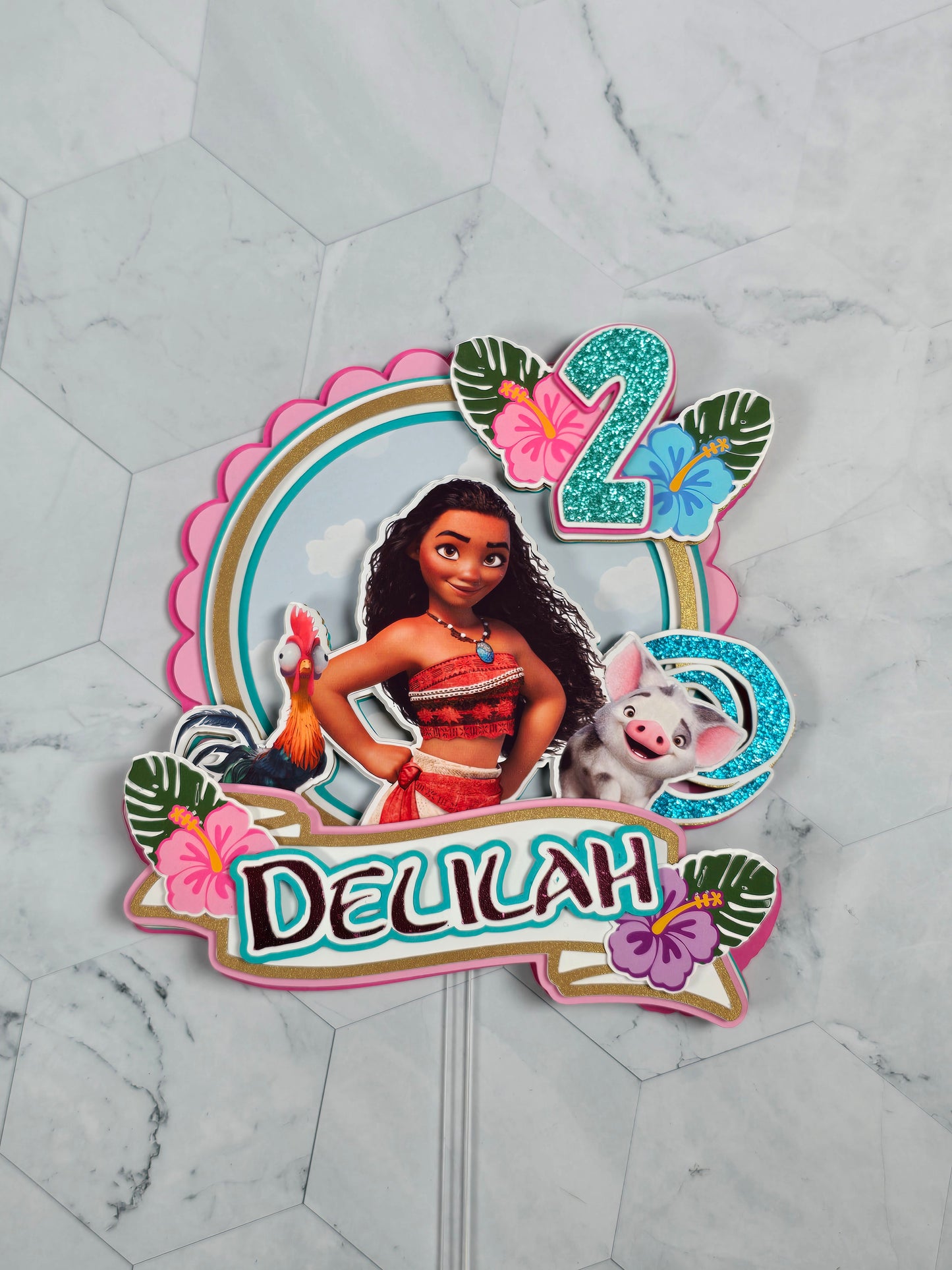 Vaiana Cake topper, Vaiana theme party,Princess party theme