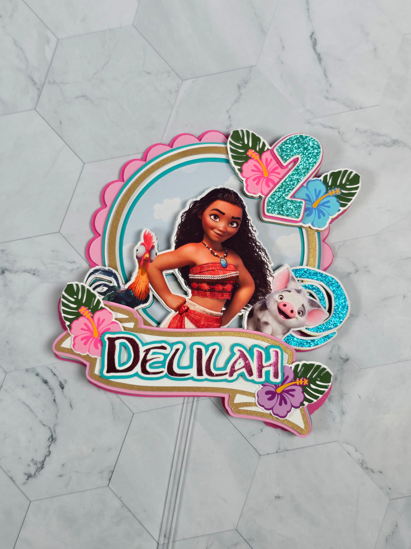 Vaiana Cake topper, Vaiana theme party,Princess party theme