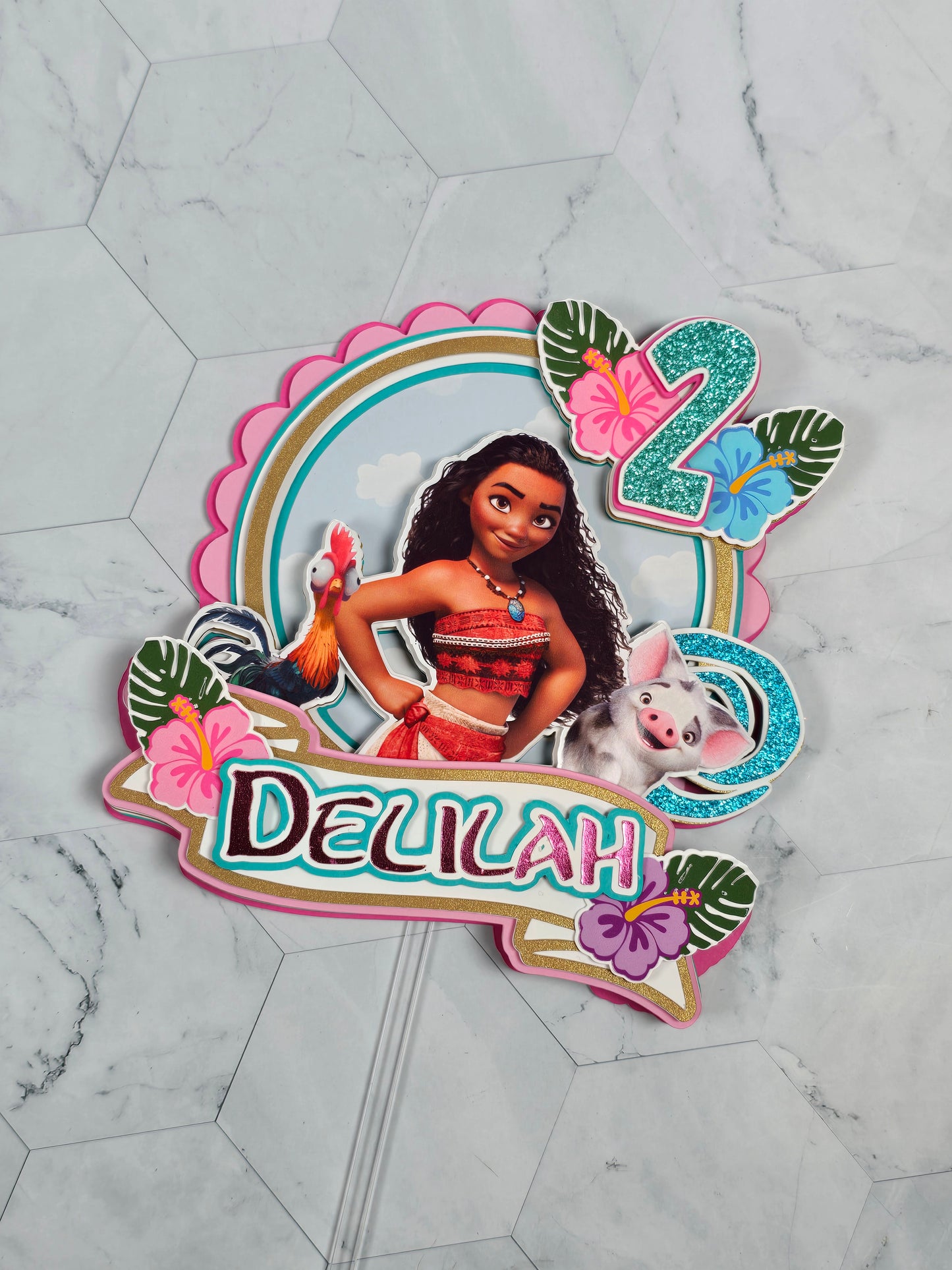 Vaiana Cake topper, Vaiana theme party,Princess party theme