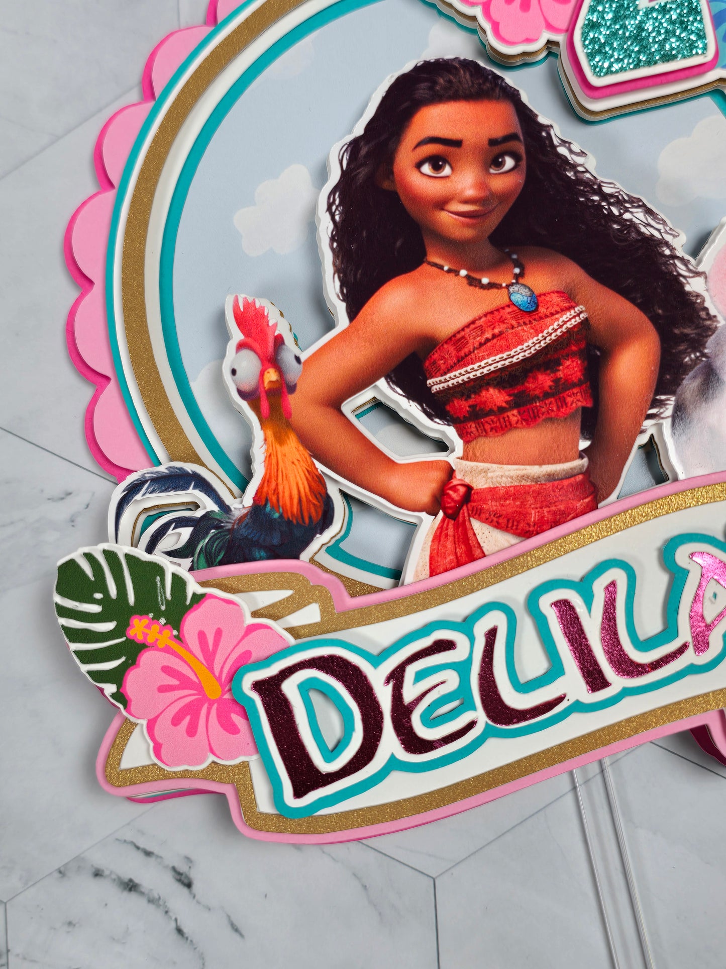 Vaiana Cake topper, Vaiana theme party,Princess party theme