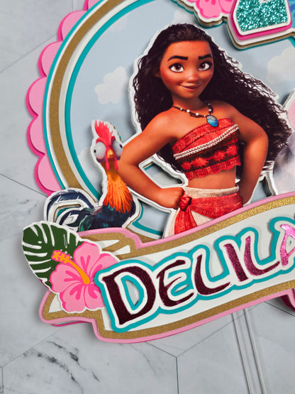 Vaiana Cake topper, Vaiana theme party,Princess party theme