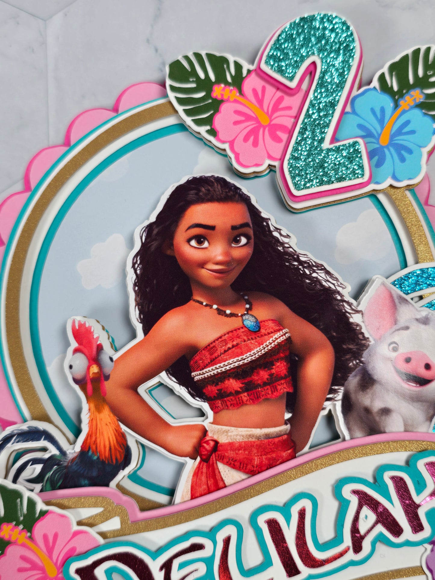Vaiana Cake topper, Vaiana theme party,Princess party theme