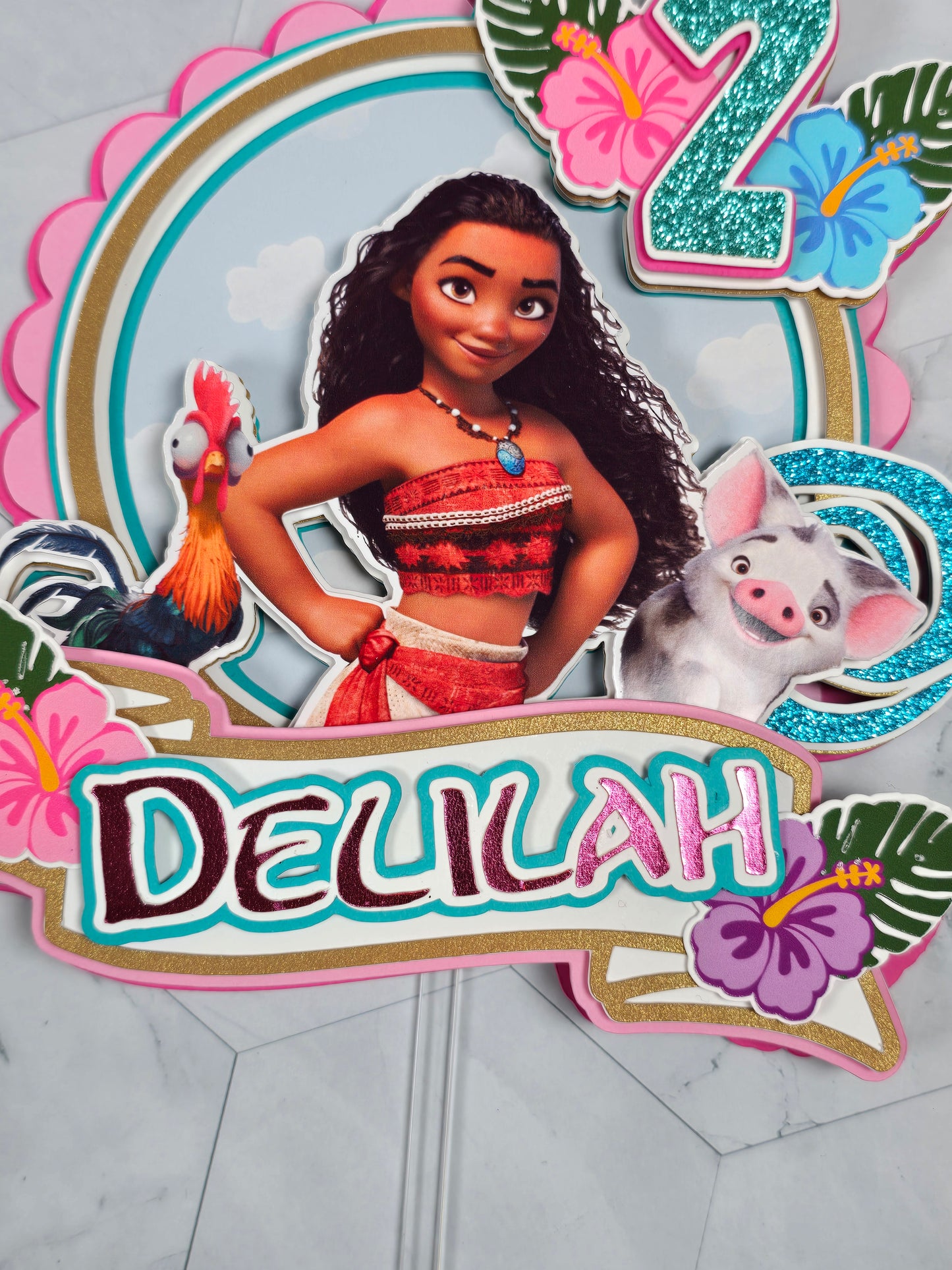 Vaiana Cake topper, Vaiana theme party,Princess party theme