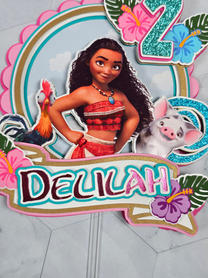 Vaiana Cake topper, Vaiana theme party,Princess party theme
