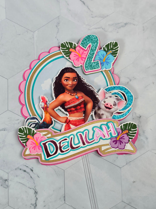 Vaiana Cake topper, Vaiana theme party,Princess party theme