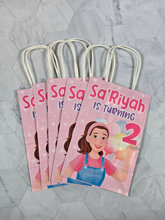 Ms Rachel Goodie bags, Ms Rachel gody bags, Ms Rachel party theme