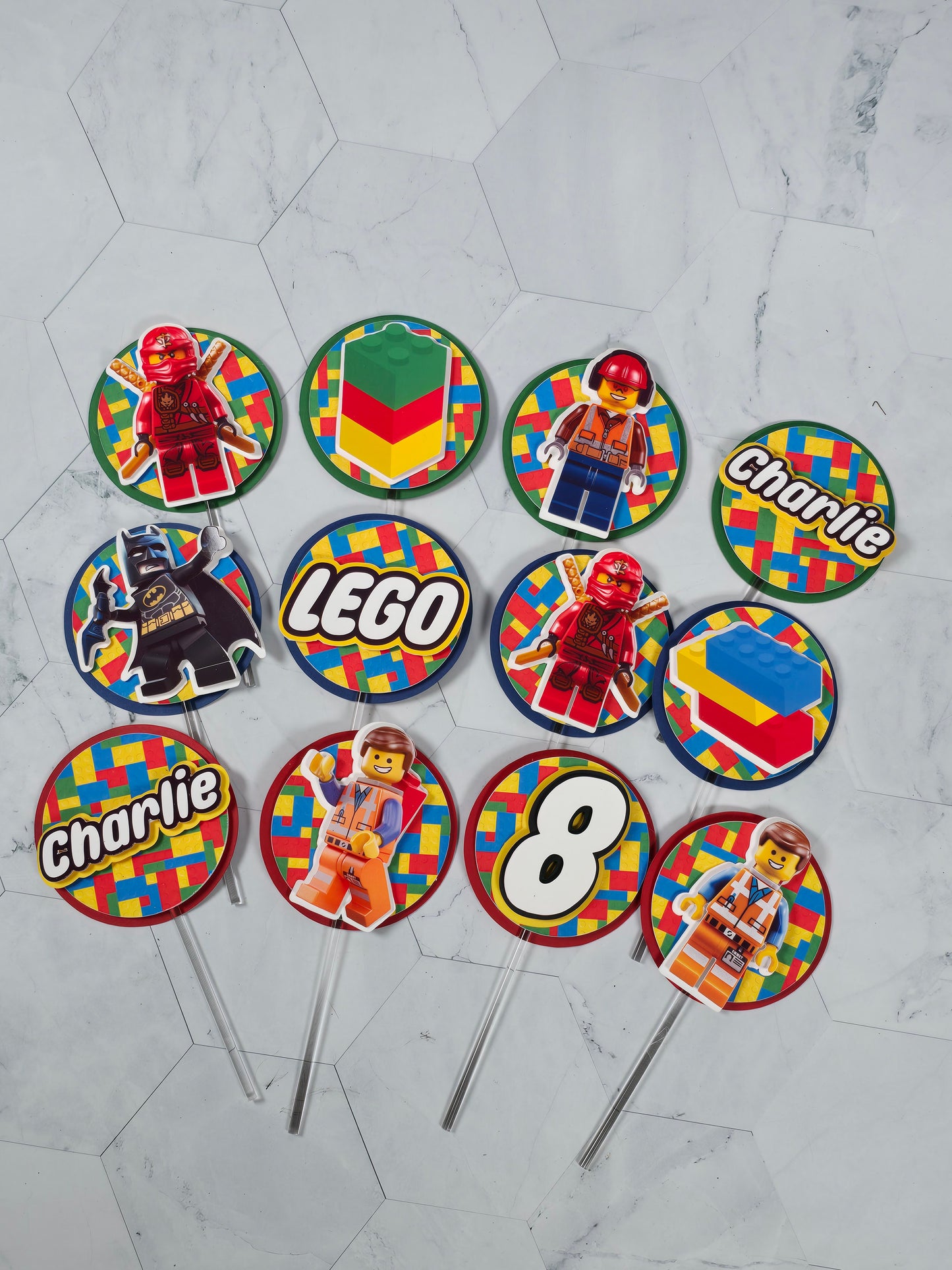 Building Blocks Cupcake Topper, Building Blocks cupcake decor, Building Blocks birthday