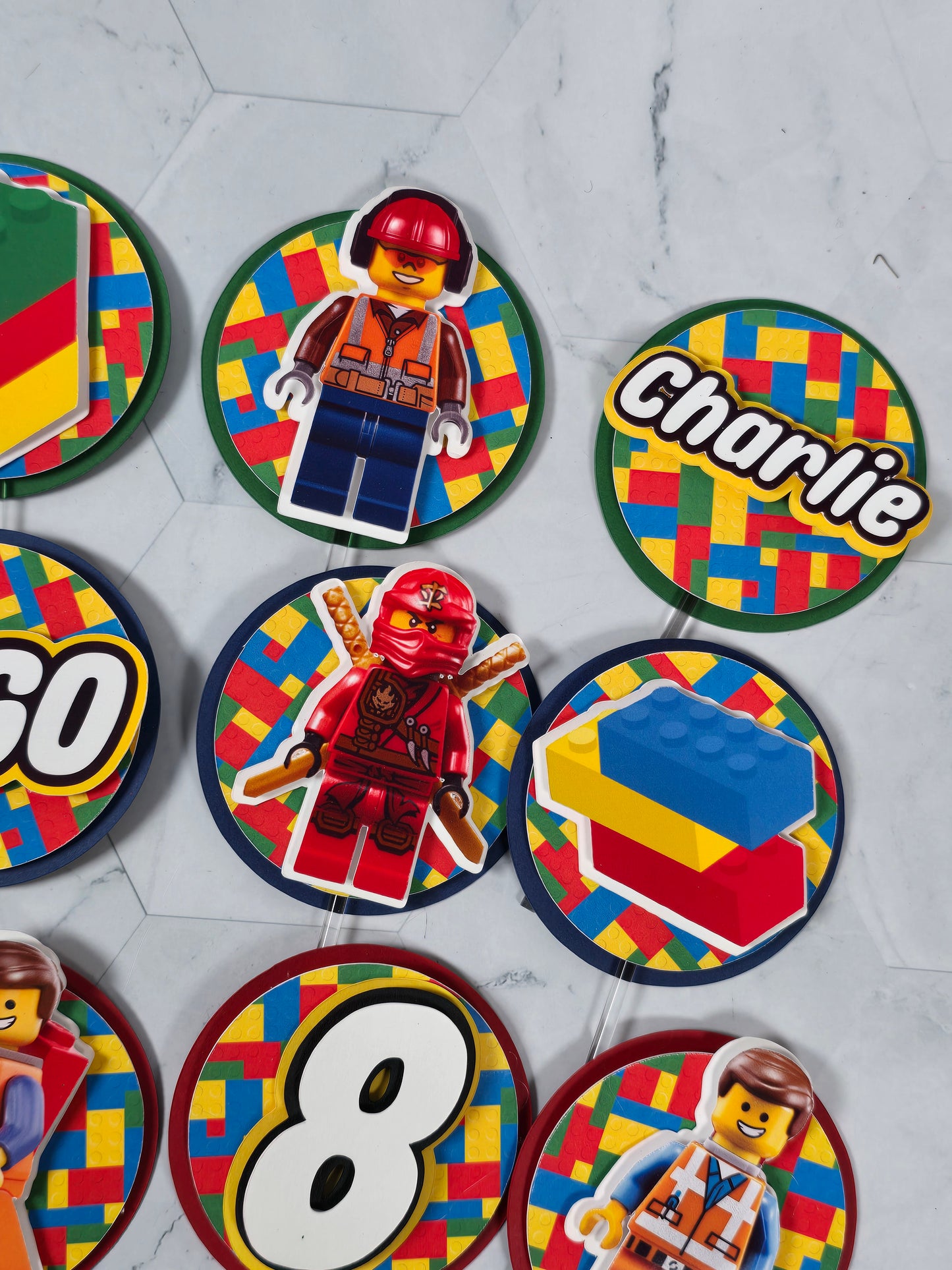 Building Blocks Cupcake Topper, Building Blocks cupcake decor, Building Blocks birthday