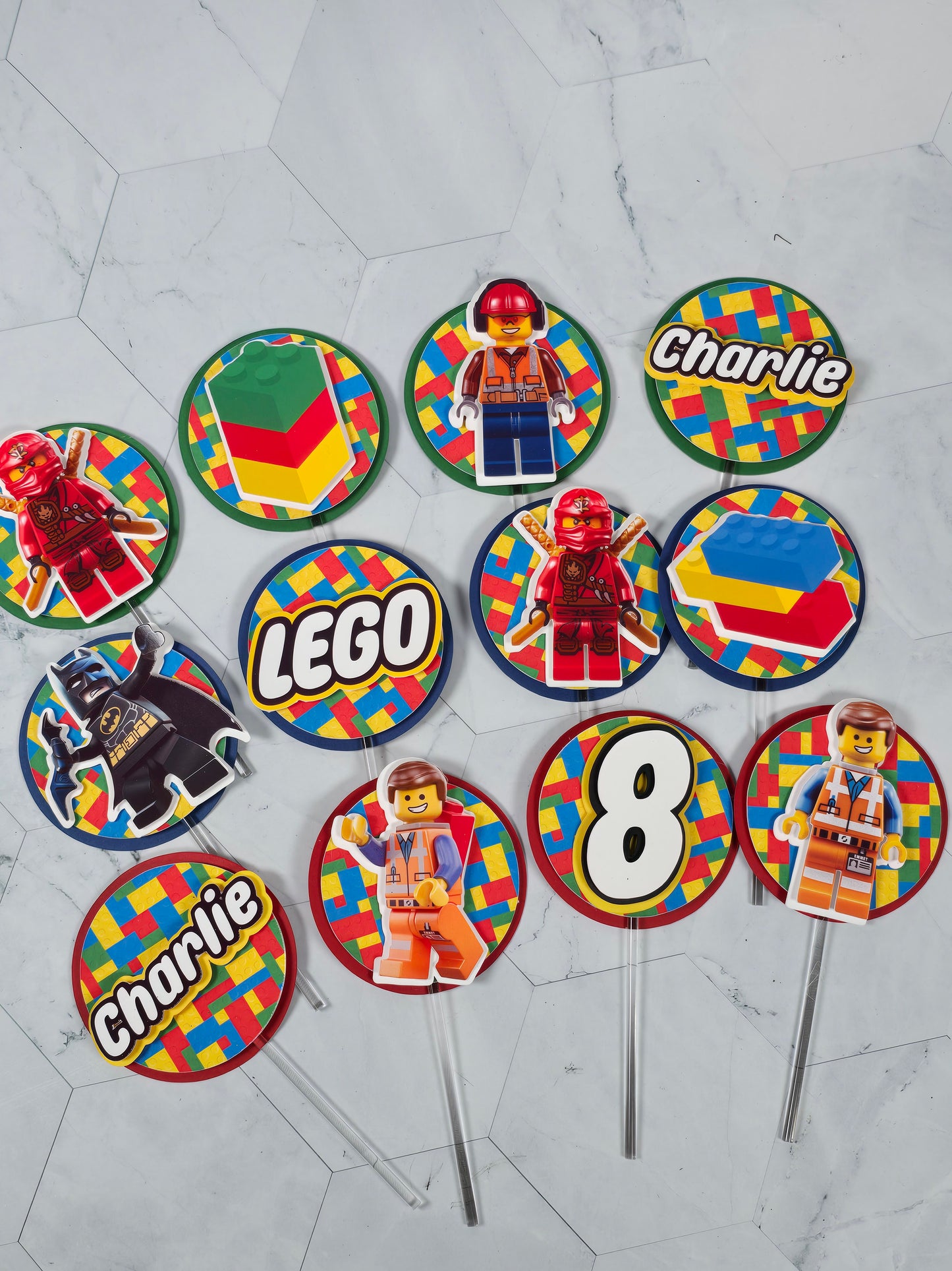 Building Blocks Cupcake Topper, Building Blocks cupcake decor, Building Blocks birthday