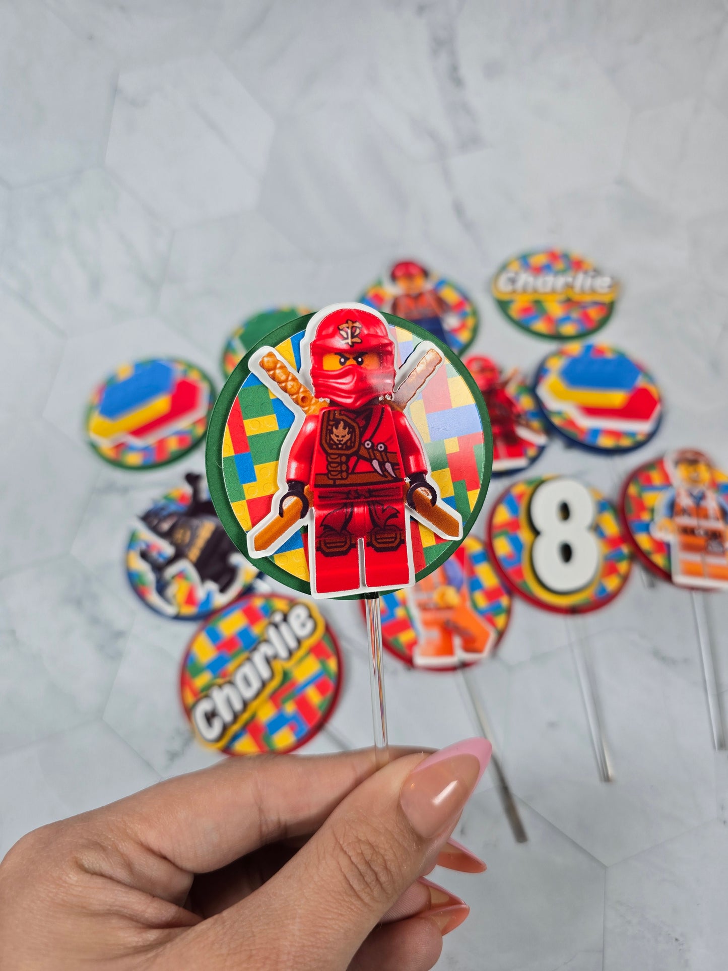 Building Blocks Cupcake Topper, Building Blocks cupcake decor, Building Blocks birthday