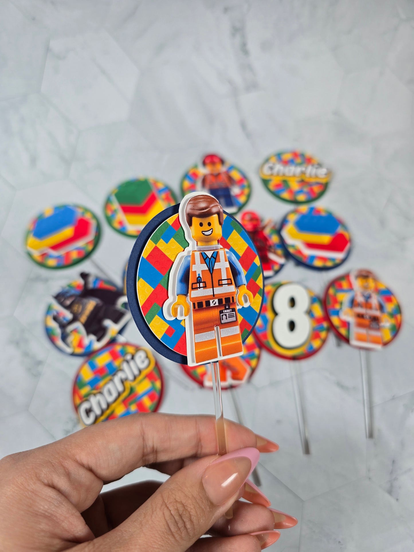 Building Blocks Cupcake Topper, Building Blocks cupcake decor, Building Blocks birthday