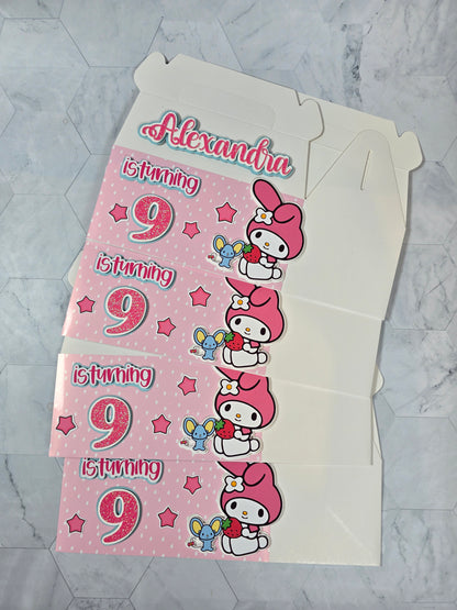 My Melody Gable boxes, My Melody party favors , My Melody birthday