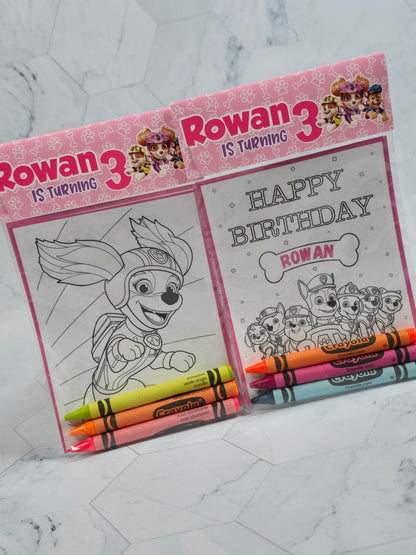 Paw Patrol Coloring books, Paw Patrol party favors, Paw Patrol birthday