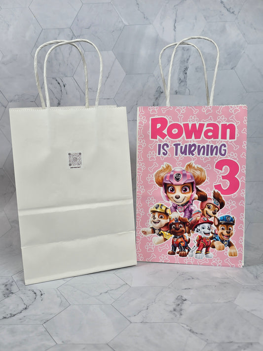 Paw Patrol Girly Goodie bags, Paw Patrol gody bags, Paw Patrol party theme
