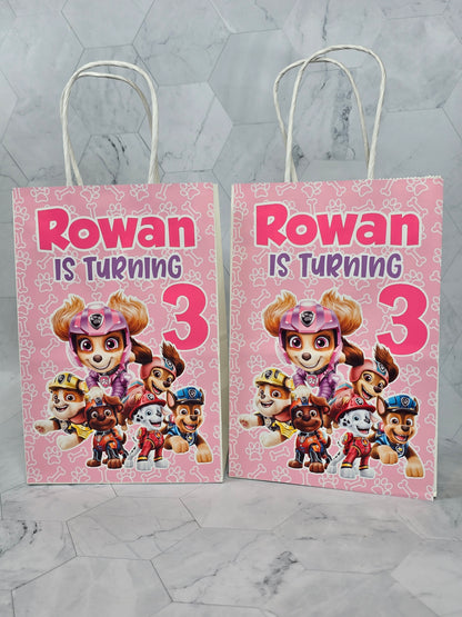 Paw Patrol Girly Goodie bags, Paw Patrol gody bags, Paw Patrol party theme