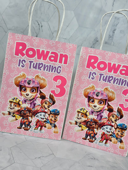Paw Patrol Girly Goodie bags, Paw Patrol gody bags, Paw Patrol party theme